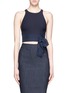 Main View - Click To Enlarge - ELIZABETH AND JAMES - 'Eniko' silk pleat waist tie cropped top