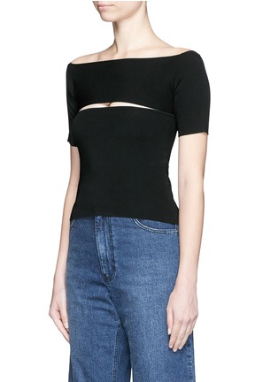 Front View - Click To Enlarge - T BY ALEXANDER WANG - Slash stretch knit bandeau top