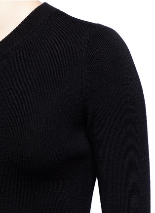 Detail View - Click To Enlarge - T BY ALEXANDER WANG - Cutout back cropped wool sweater