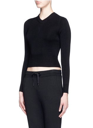 Front View - Click To Enlarge - T BY ALEXANDER WANG - Cutout back cropped wool sweater