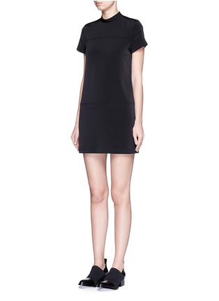 Front View - Click To Enlarge - T BY ALEXANDER WANG - Band collar stretch faille dress
