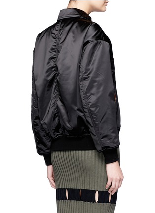 Back View - Click To Enlarge - T BY ALEXANDER WANG - Collared satin bomber jacket