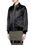 Front View - Click To Enlarge - T BY ALEXANDER WANG - Collared satin bomber jacket