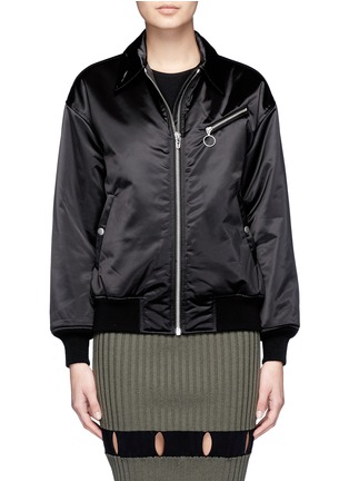 Main View - Click To Enlarge - T BY ALEXANDER WANG - Collared satin bomber jacket