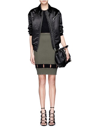 Figure View - Click To Enlarge - T BY ALEXANDER WANG - Collared satin bomber jacket