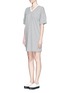 Front View - Click To Enlarge - T BY ALEXANDER WANG - Sandwashed piqué T-shirt dress