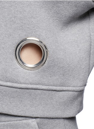 Detail View - Click To Enlarge - T BY ALEXANDER WANG - Eyelet cotton fleece sweatshirt
