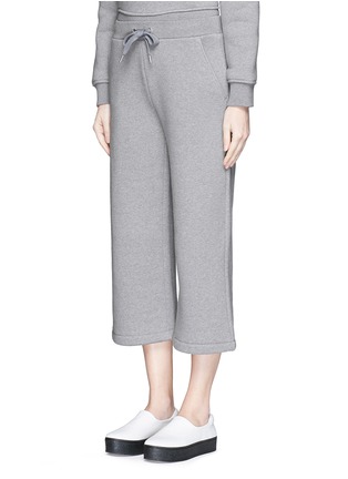 Front View - Click To Enlarge - T BY ALEXANDER WANG - Cotton fleece wide leg sweatpants