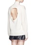 Back View - Click To Enlarge - T BY ALEXANDER WANG - Cutout back Merino wool turtleneck sweater