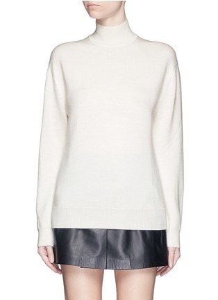 Main View - Click To Enlarge - T BY ALEXANDER WANG - Cutout back Merino wool turtleneck sweater