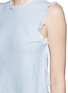 Detail View - Click To Enlarge - T BY ALEXANDER WANG - Frayed trim cotton burlap cropped top