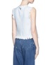 Back View - Click To Enlarge - T BY ALEXANDER WANG - Frayed trim cotton burlap cropped top