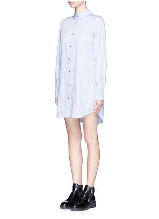 Front View - Click To Enlarge - T BY ALEXANDER WANG - Point collar cotton poplin shirt dress