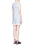 Back View - Click To Enlarge - T BY ALEXANDER WANG - Frayed burlap sleeveless A-line dress