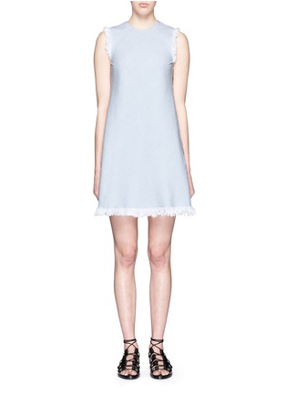Main View - Click To Enlarge - T BY ALEXANDER WANG - Frayed burlap sleeveless A-line dress