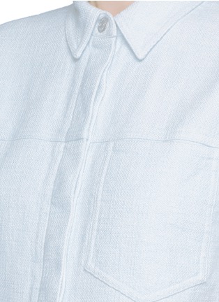 Detail View - Click To Enlarge - T BY ALEXANDER WANG - Frayed trim cotton burlap shirt