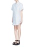 Front View - Click To Enlarge - T BY ALEXANDER WANG - Frayed trim cotton burlap shirt