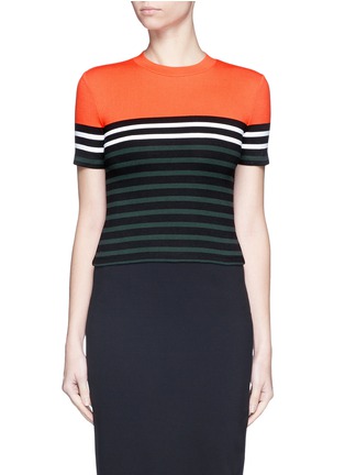 Main View - Click To Enlarge - T BY ALEXANDER WANG - Engineer stripe cropped T-shirt
