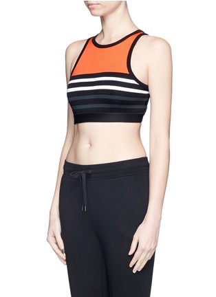Front View - Click To Enlarge - T BY ALEXANDER WANG - Stripe stretch jersey sports bra