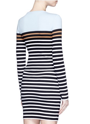 Back View - Click To Enlarge - T BY ALEXANDER WANG - Engineer stripe cropped long sleeve T-shirt
