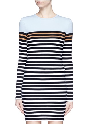 Main View - Click To Enlarge - T BY ALEXANDER WANG - Engineer stripe cropped long sleeve T-shirt