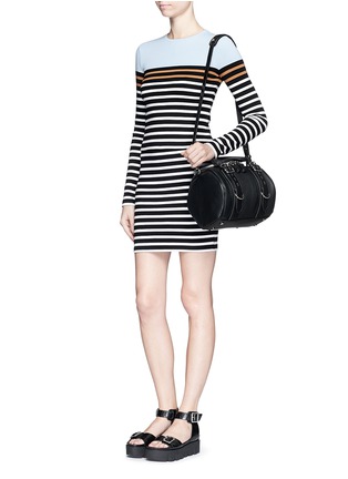 Figure View - Click To Enlarge - T BY ALEXANDER WANG - Engineer stripe cropped long sleeve T-shirt