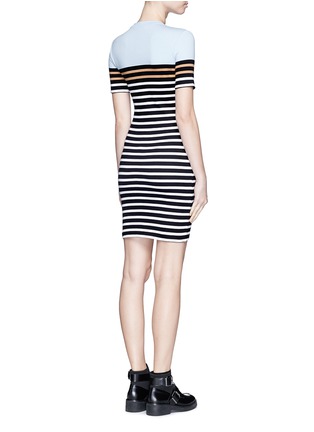 Back View - Click To Enlarge - T BY ALEXANDER WANG - Engineer stripe stretch jersey dress