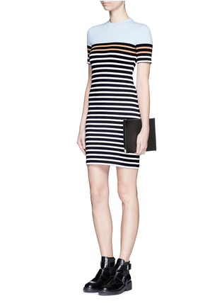 Figure View - Click To Enlarge - T BY ALEXANDER WANG - Engineer stripe stretch jersey dress