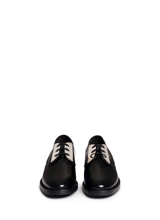 Figure View - Click To Enlarge - FABIO RUSCONI - Metal plate leather Oxfords