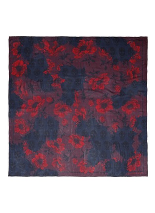 Main View - Click To Enlarge - ALEXANDER MCQUEEN - 'Decay Floral Skull' silk chiffon scarf