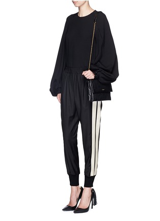 Figure View - Click To Enlarge - LANVIN - Corded ribbon stripe wool pants