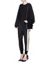 Figure View - Click To Enlarge - LANVIN - Corded ribbon stripe wool pants