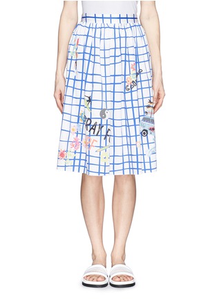 Main View - Click To Enlarge - Ç X FACONNABLE BY MIRA MIKATI - California grid check flare skirt