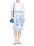Figure View - Click To Enlarge - Ç X FACONNABLE BY MIRA MIKATI - California grid check flare skirt
