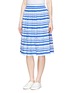 Front View - Click To Enlarge - Ç X FACONNABLE BY MIRA MIKATI - Dash flower embroidery stripe flare skirt