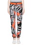 Main View - Click To Enlarge - THE BUNNY JACKET - Feather print perforated leather panel sweatpants