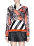 Main View - Click To Enlarge - THE BUNNY JACKET - Feather print engineered mesh hoodie