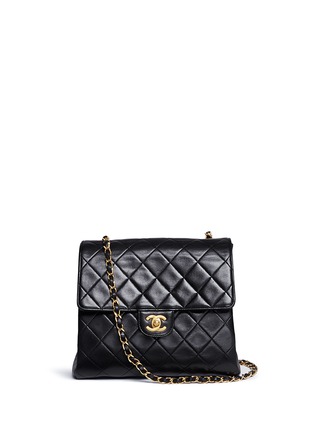 Main View - Click To Enlarge - VINTAGE CHANEL - Quilted lambskin leather flap bag