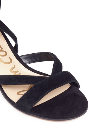 Detail View - Click To Enlarge - SAM EDELMAN - 'Sheri' ankle tie block heel suede sandals