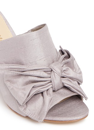 Detail View - Click To Enlarge - SAM EDELMAN - 'Yumi' bow textured satin mules