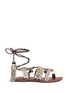 Main View - Click To Enlarge - SAM EDELMAN - Gretchen' pompom mirror sequin lace-up sandals
