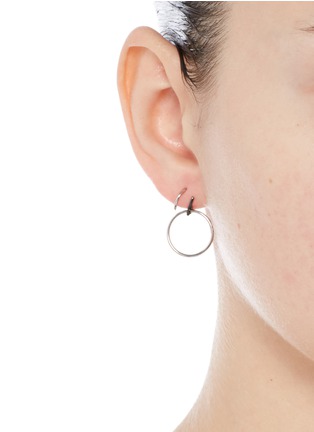 Figure View - Click To Enlarge - MARIA BLACK - 'Saga Medi' swirl hoop sterling silver earrings