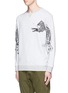 Front View - Click To Enlarge - SAAM1 - Mongolian horse and rose embroidered sweatshirt