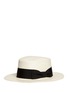 Figure View - Click To Enlarge - SENSI STUDIO - Ribbon bow toquilla straw boater hat
