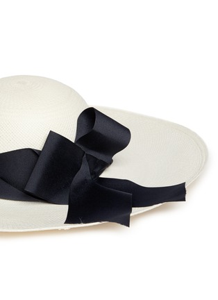 Detail View - Click To Enlarge - SENSI STUDIO - 'Lady Ibiza' twist bow toquilla straw sun hat