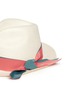 Detail View - Click To Enlarge - SENSI STUDIO - 'Adrian' contrast ribbon bow toquilla straw hat