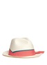 Main View - Click To Enlarge - SENSI STUDIO - 'Adrian' contrast ribbon bow toquilla straw hat