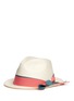 Figure View - Click To Enlarge - SENSI STUDIO - 'Adrian' contrast ribbon bow toquilla straw hat