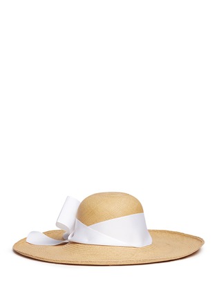 Main View - Click To Enlarge - SENSI STUDIO - 'Lady Ibiza' twist bow toquilla straw sun hat