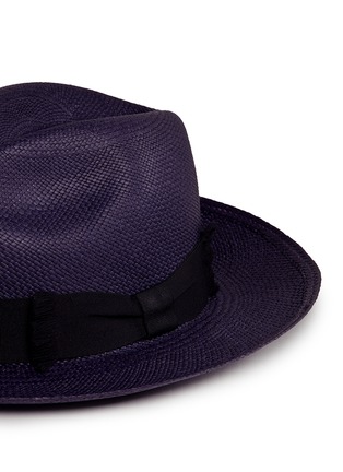 Detail View - Click To Enlarge - SENSI STUDIO - Grosgrain ribbon band straw panama hat